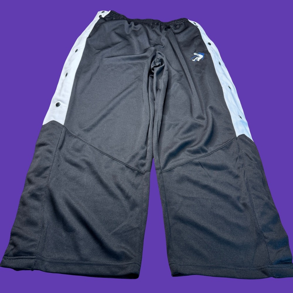 Shaq Dunkman Tearaway Pants XL Black White Snap Side Basketball Warm Up Track